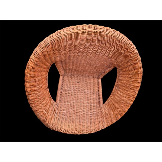 Boho Chic Vintage Rattan Hoop Chair Boho McM Wicker For Sale - Image 3 of 9