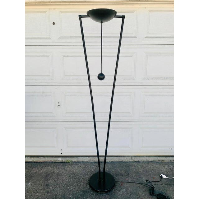 Metal Postmodern Pendulum Torchiere Floor Lamp For Sale - Image 7 of 11