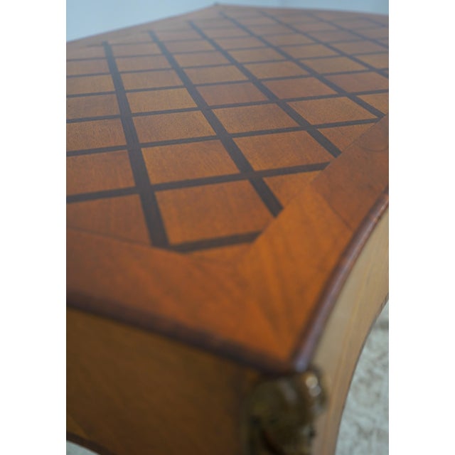 1970s French Vintage Parquetry Mahogany Rectangular End Table For Sale - Image 5 of 13