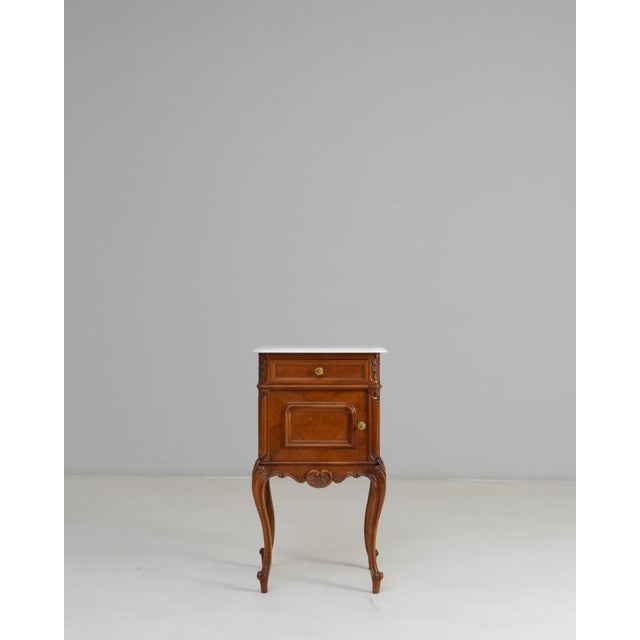 19th Century French Louis XV Bedside Table With Marble Top For Sale - Image 16 of 18