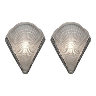 1925 French Art Deco Wall Sconces by Noverdy France - a Pair For Sale