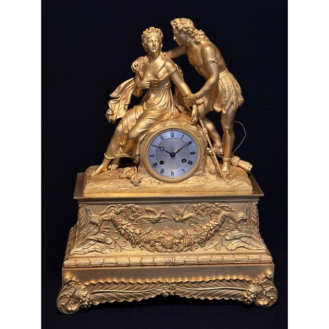Clock 1830 French Louis Philippe Gold Ormolu Bronze Antique For Sale - Image 18 of 18