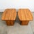 Fantastic solid butcher block Oak side table or end table Set. 2 large double legs on either side. Classic American...