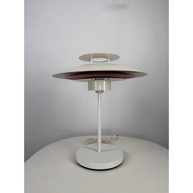 Mid-Century Modern Danish Metal Table Lamp in style of Poul Henningsen, 1980s For Sale - Image 3 of 10