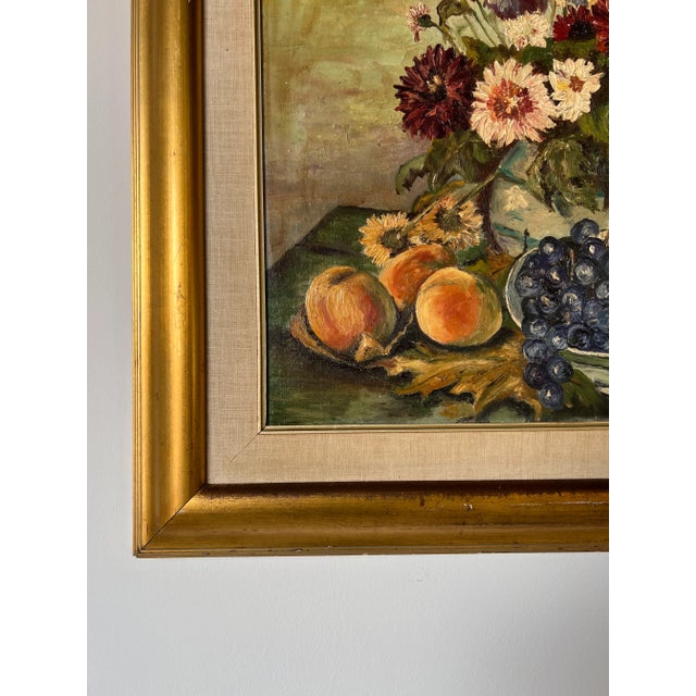 Brown 1970's Betty Gossett Impressionist Still Life Oil on Canvas Painting, Framed For Sale - Image 8 of 12