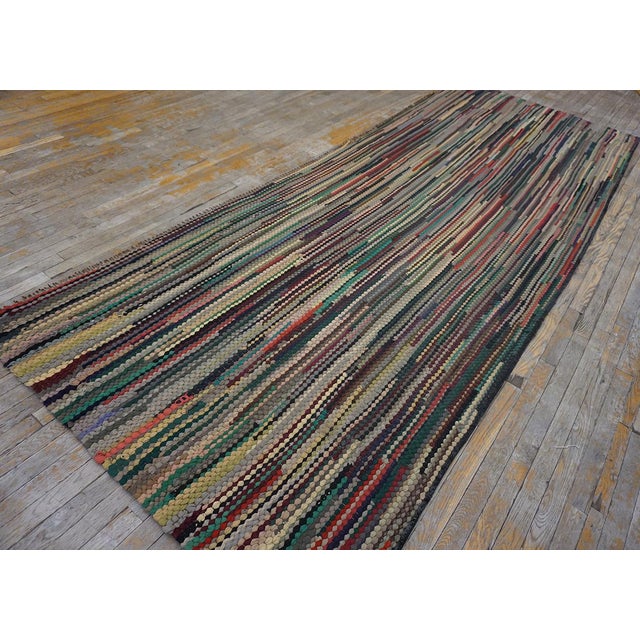 Antique American Braided Rug, Size: 4'6" x 11'6" General Rug Type: North & South American Specific Rug Type: Braided...