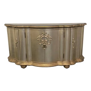 Silver and Black Marble Console from Lam Lee Group, 1990s For Sale