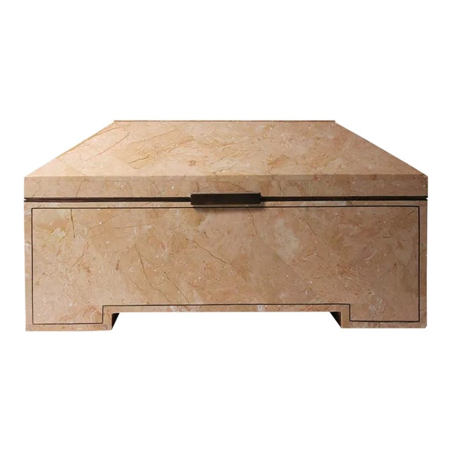 Vintage Maitland Smith Coral or Pink Jewelry Box in Style of Karl Springer For Sale