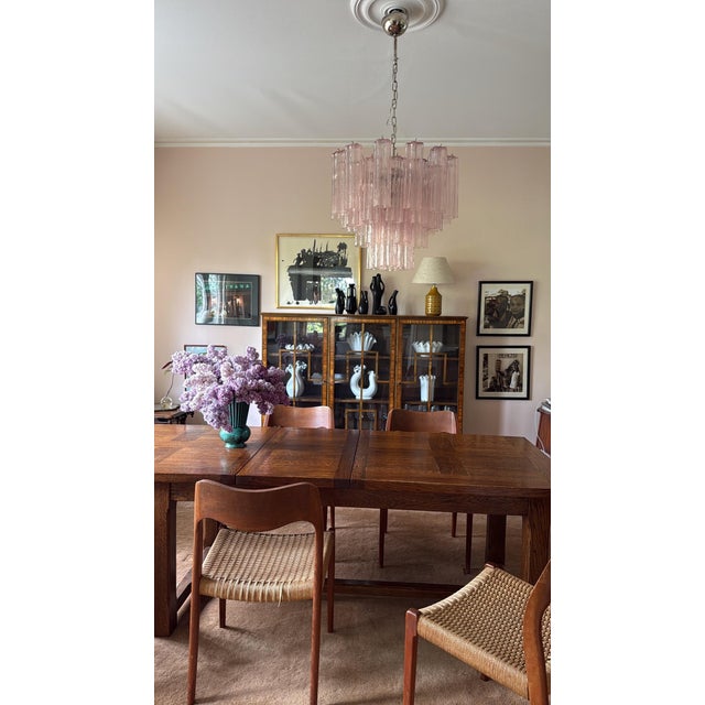Pink Murano Glass Tronchi Chandelier For Sale - Image 3 of 12