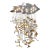 Modern Murano Glass and Brass Autumn Leaf Suspension Chandelier For Sale
