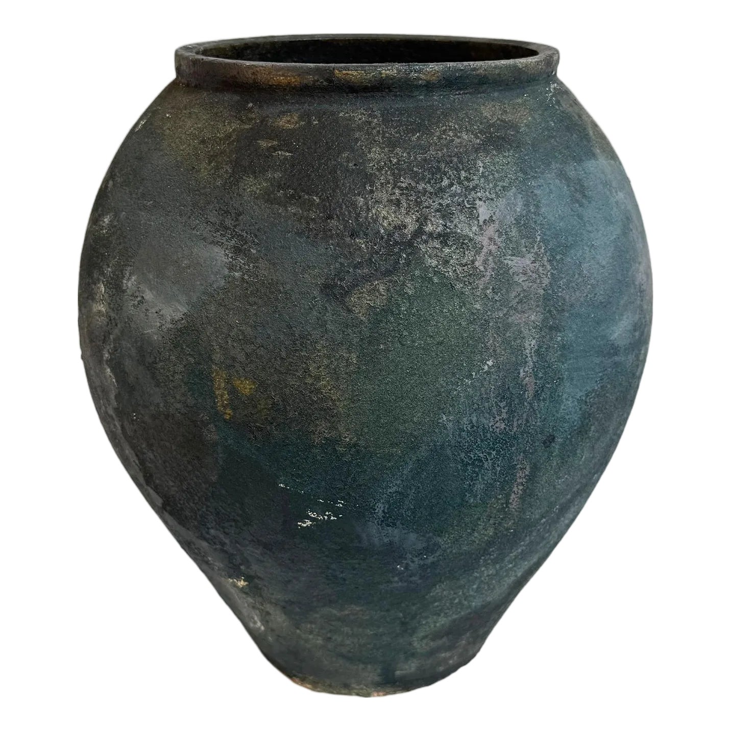Blackened Earthware Planter Pot | Chairish