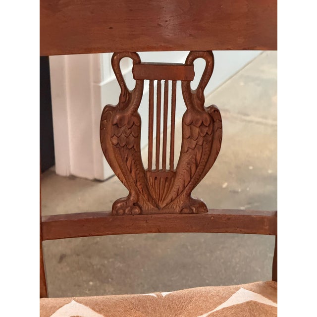 19th Century French Walnut Settee With Carved Lyre Splats For Sale - Image 6 of 11