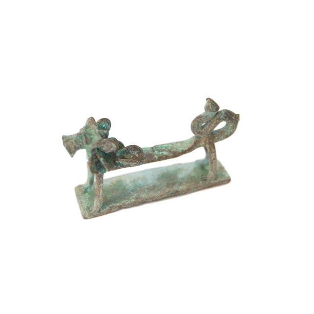 Metal Vintage African Oxidized Copper Dragon For Sale - Image 7 of 7
