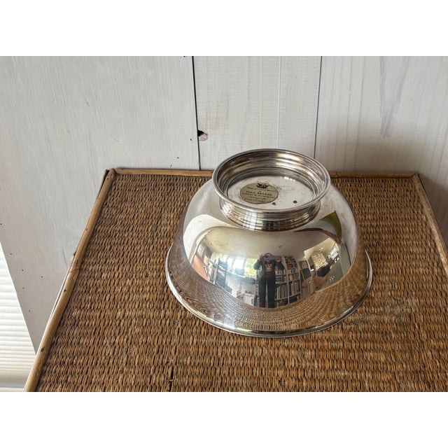 Paint Mid Century Revere Style Silver Pedestal Bowl From Oneida, Sons of Liberty For Sale - Image 7 of 13