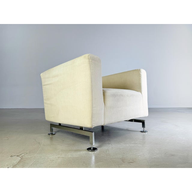 Postmodern Light Beige Serge Model Armchair in Fabric For Sale - Image 3 of 9