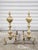 Very attractive pair of English Regency style 19th century brass andirons. Finely detailed with acorn finials, acanthus...