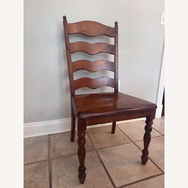Custom Solid Wood Farmhouse Dining Table Set For Sale In New York - Image 6 of 7