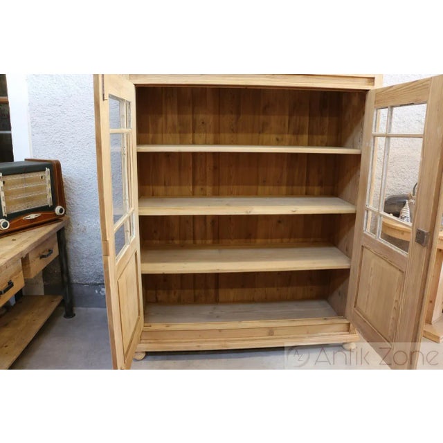 Brown Vintage Wooden Display Cabinet For Sale - Image 8 of 9