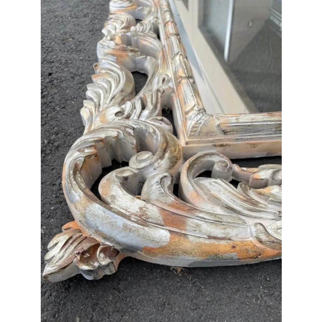 Large Ornate Baroque Style Beveled Wall Mirror For Sale - Image 4 of 4