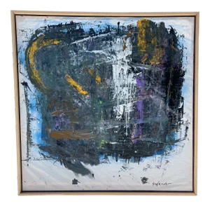 “Iceland” an Original Acrylic Painting by Erik Sulander, Framed. 47x47, Nft Included