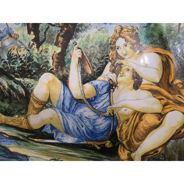 19th Century Italian Charger with Rinaldo and Armida Motif from Istoriato Maiolica, 1880 For Sale - Image 10 of 13