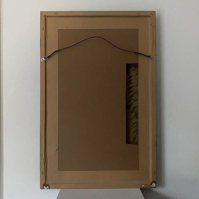 Textile Vintage Figurative Seated Female Acrylic Painting For Sale - Image 7 of 9