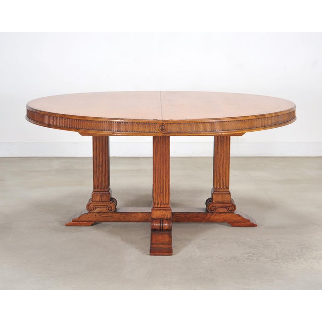 Late 20th Century Ralph Lauren Hither Hills Round Oak Extending Dining Table For Sale - Image 5 of 18