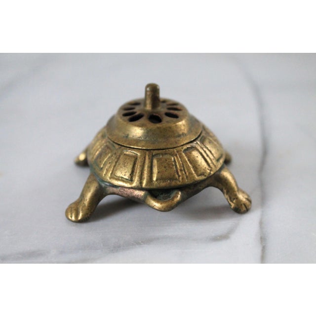 Vintage Brass Turtle Incense Burner or Trinket Box For Sale In Milwaukee - Image 6 of 8