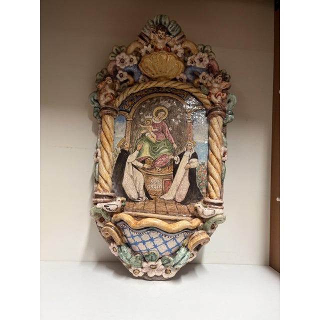 Holy Water Stoup of Our Lady of Pompeii, 1950 For Sale - Image 9 of 13