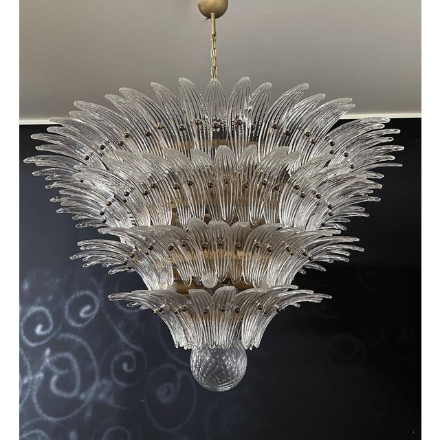 Palmette Chandelier in Clear Glass, 1990s For Sale - Image 10 of 18