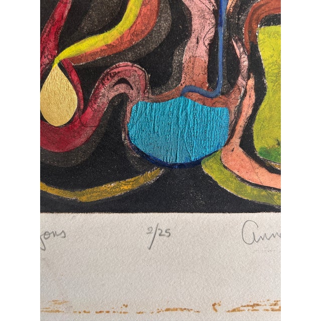 1960s 1960s Vintage Modernist Abstract Signed Annette Robyns For Sale - Image 5 of 6