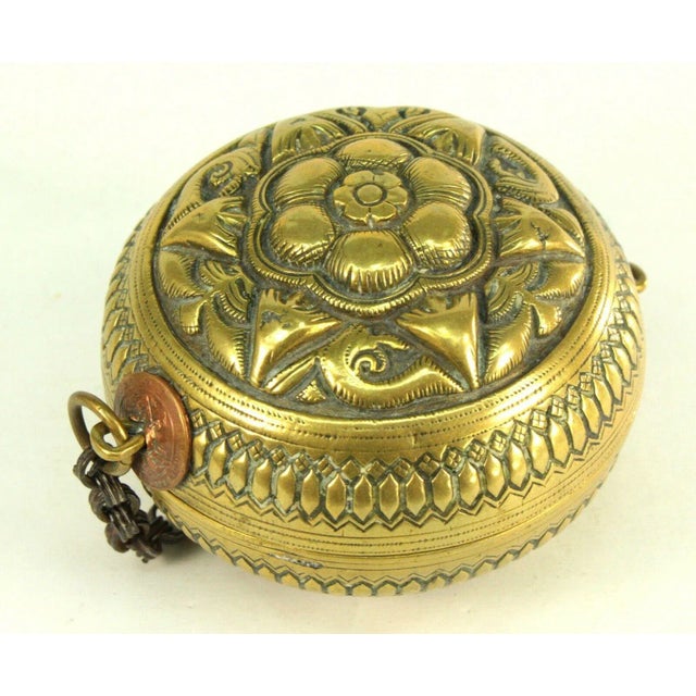 Circa 1856 Balinese Brass Betel Nut Lime Container, Dutch East Indies For Sale - Image 4 of 13