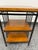 Industrial Iron + Wood Three Tier Side Table For Sale - Image 4 of 12
