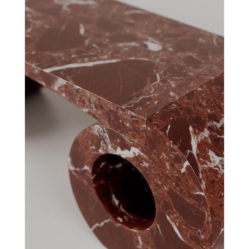 Stone Rosso Lepanto Marble Stone Eye Bench by Esther Knopfler For Sale - Image 7 of 17