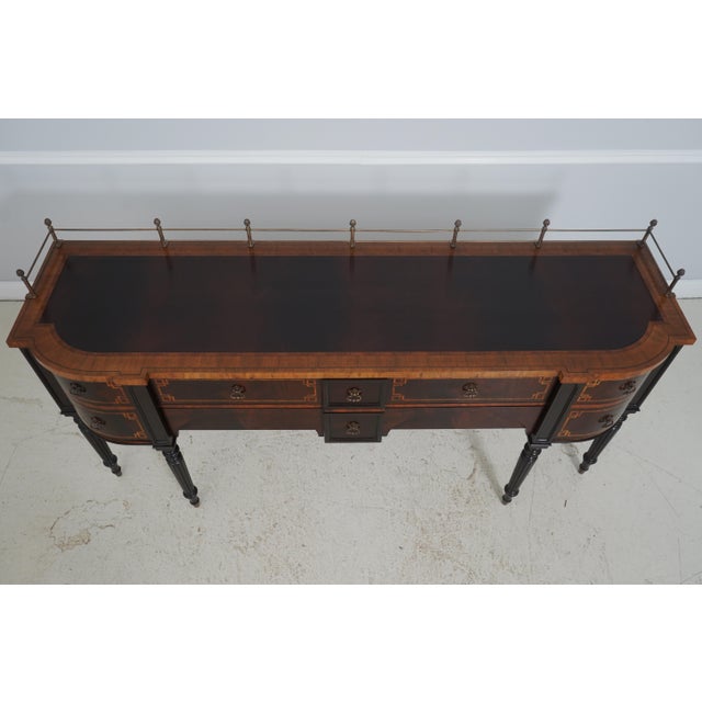 Traditional Maitland Smith Inlaid Mahogany Sheraton Sideboard For Sale - Image 3 of 18