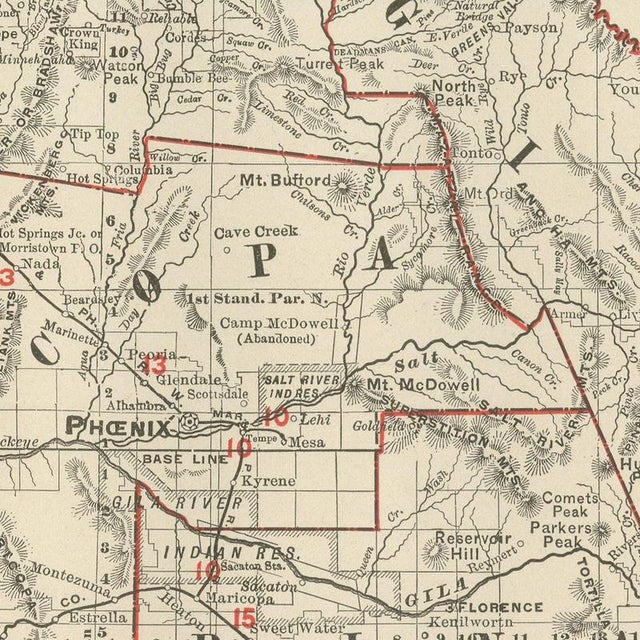 19th Century Antique Map of Arizona Territory with the Grand Canyon by Ran McNally, 1899 For Sale - Image 5 of 12