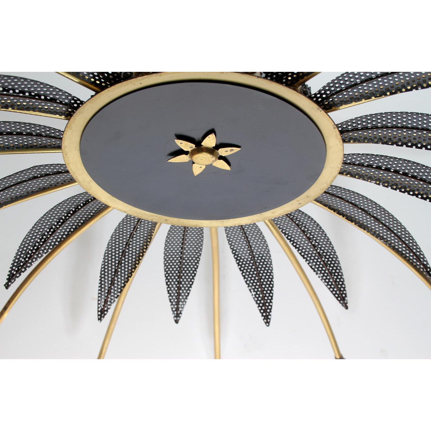 Vintage Brass 16-Arm Sputnik Chandelier 1950s