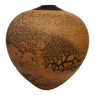 August 1987 Hawaiian Raku Vase by Kate & Will Jacobson For Sale