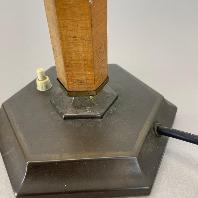 Art Deco Brass and Wood Table Light, Germany, 1930s For Sale - Image 12 of 18