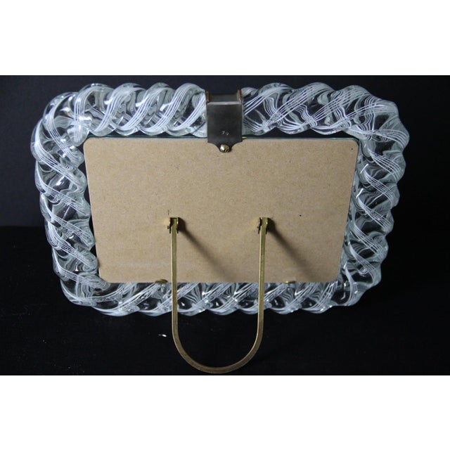 White Large White Filigree Murano Glass Photo Frame from Venini, 1950s For Sale - Image 8 of 14