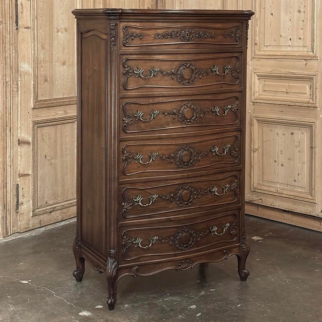 Louis XV Style French Solid Walnut Chiffoniere For Sale - Image 4 of 18
