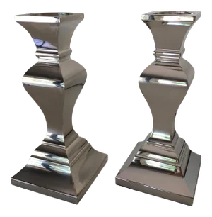 Neiman Marcus Modern Silver Candlesticks - a Pair