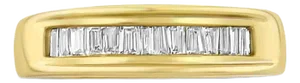 5MM Baguette Channel Diamond Wedding Band 14k Yellow Gold, Size 3