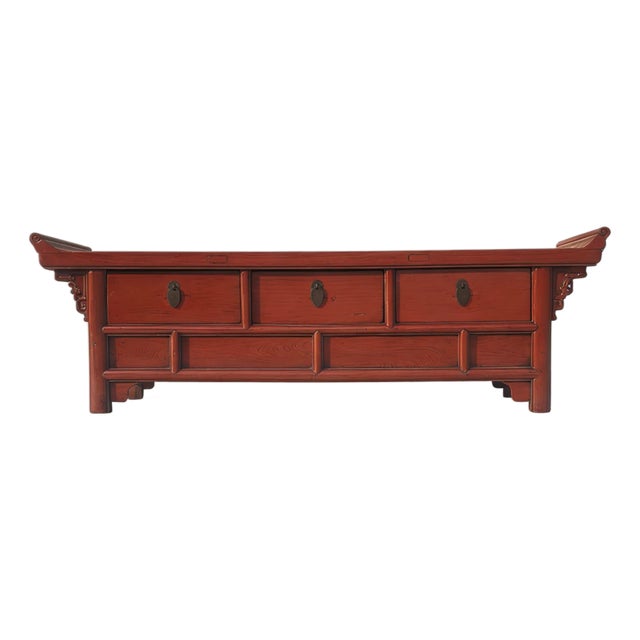 19th Century Red Altar-Style Console Table For Sale