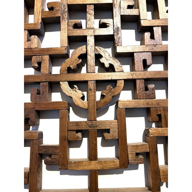 Brown Small Antique Lattice Panel For Sale - Image 8 of 8