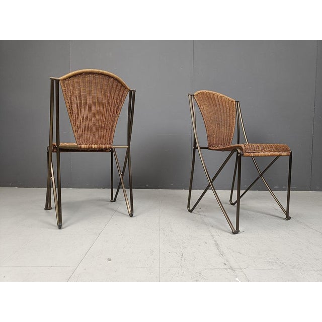 Abanica Chairs in Wicker attributed to Oscar Tusquets for Aleph, 1990s, Set of 6 For Sale - Image 11 of 12