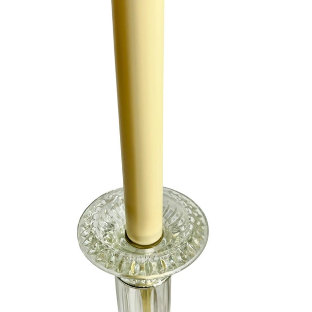 Vintage Fluted Glass Corinthian Column Lamps With Lucite Bases - a Pair For Sale - Image 9 of 18
