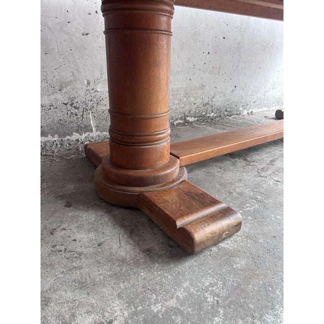 French Art Deco Oak Refectory Table, 1930 For Sale - Image 9 of 17