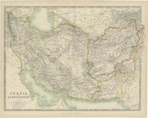Antique Map of Persia and Afghanistan by Johnston, 1909