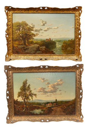 Victorian Artist, English Landscapes, 1880s, Oil Paintings, Set of 2